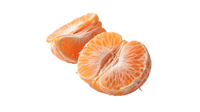 Fresh ripe peeled mandarin tangerine fruit segments juicy orange slices fruit