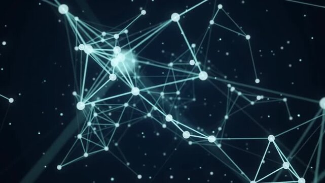Digital plexus motion gif background with glowing network nodes
