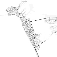 Cádiz City Map. Minimalist black and white line art poster for printing, wallpaper, wall art, and map resources for home and office decor © City in Art