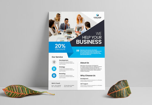 Skyblue WeHelp Your Business Flayer Design