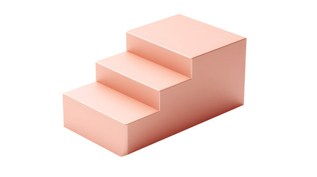 A floating 3d abstract staircase with three steps