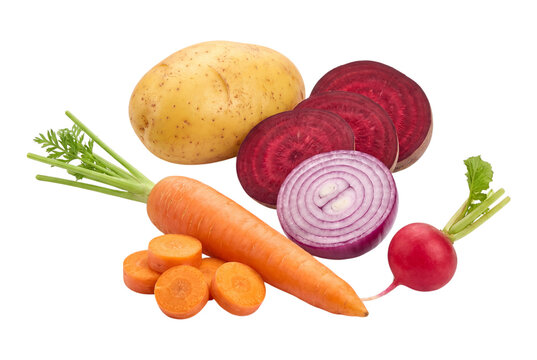 Fresh vegetables isolated on transparent background