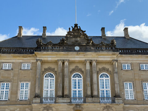 Amalienborg Palace Facade and Royal Architecture in Copenhagen, Denmark