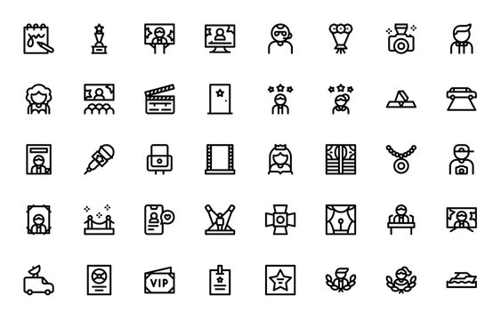 Fame Line Style Icons for Digital Interfaces
