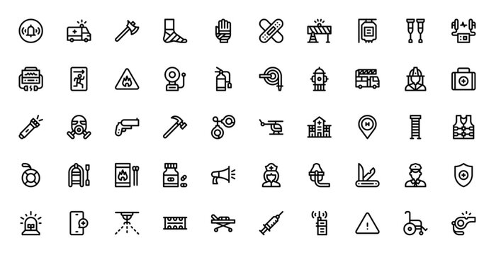 Emergencies Vector Icons for Websites Apps and Publications