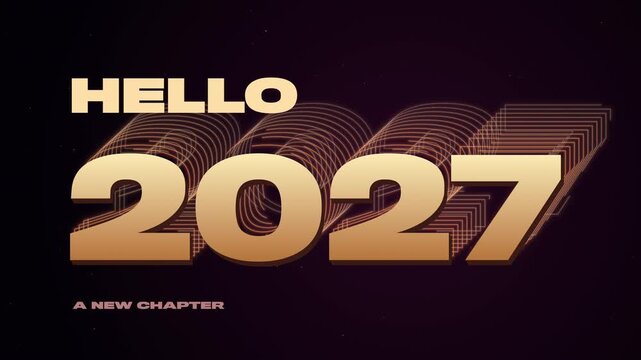 Hello 2027 &mdash; Champagne Gold New Year Typography Loop