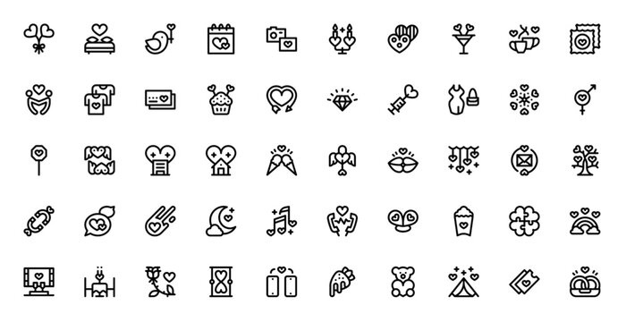 Date Night Graphic Icon Pack for Creative Media