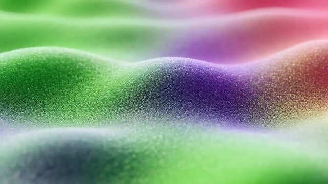 Colorful smooth wavy texture with green and purple gradients