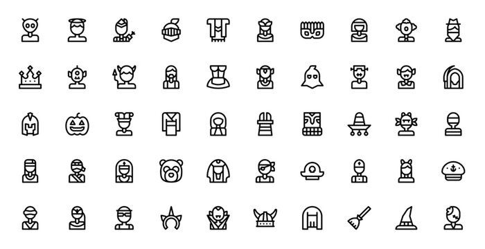 Costume Party Graphic Icon Pack for Creative Media