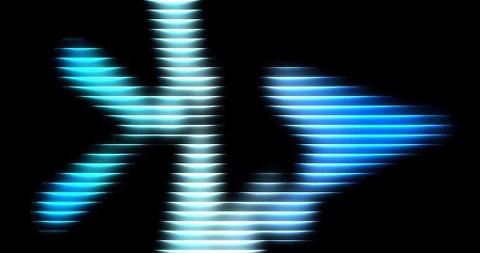 abstract wave pattern morphing light dark, Vibrant neon blue purple glowing, abstract waves with segmented futuristic digital light, soft focus, dreamy ambiance Seamless stream 4K background loop