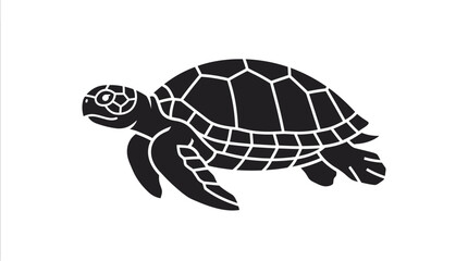Fototapeta premium Minimalist sea turtle vector graphic design displaying sleek black silhouette