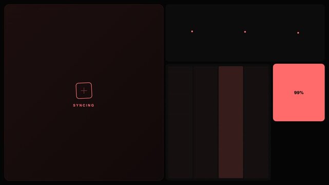 Abstract digital interface loading progress bar animation with red accent