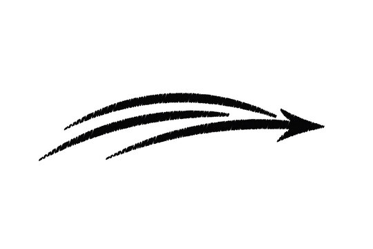 Hand drawn arrow sketch isolated on transparent background