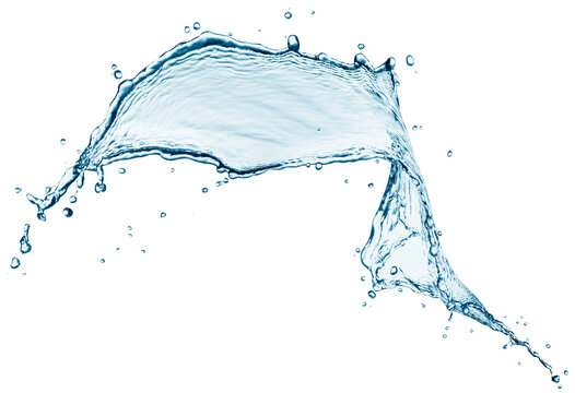 Twisted water splash isolated