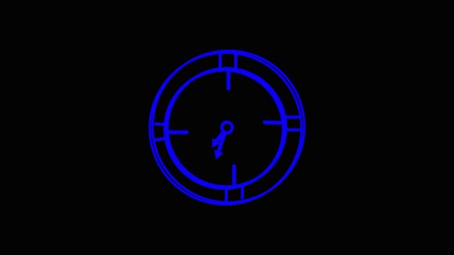 The stopwatch icon. Stopwatch icon in flat style, timer on black background. Motion graphics.