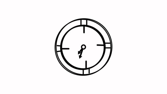 The stopwatch icon. Stopwatch icon in flat style, timer on black background. Motion graphics.