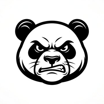 Angry panda bear head mascot vector illustration for sports team logo design