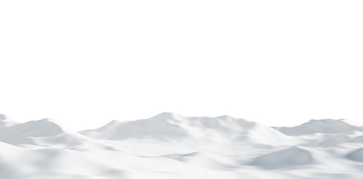 Snowdrift in the winter on transparent background 3D render