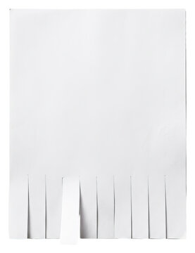 Blank Tear-Off Advertisement Flyer with Detachable Strips.