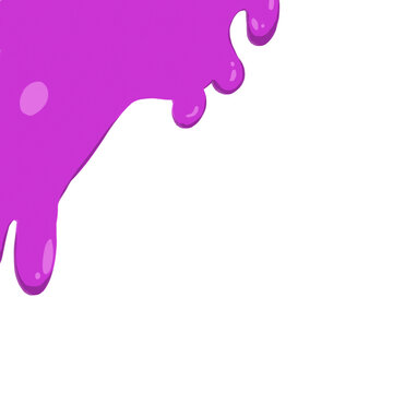 Bright Purple Slime Drip, Glossy Hand Drawn Illustration