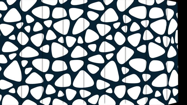 White pebble mosaic panels bend in a sequential left-to-right fold wave over a dark navy background, creating a clean abstract motion effect for transitions, intros, branding, and design backdrops.