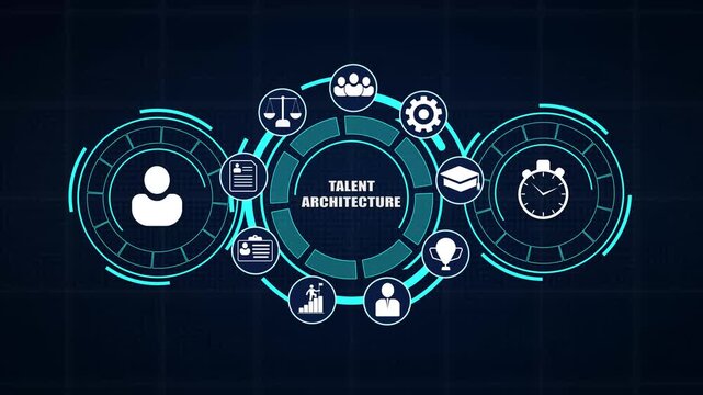 Designing strategic enterprise workforce using talent architecture digital dashboard showcasing structural capability nodes