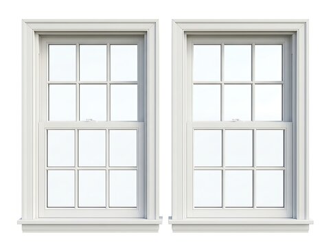 modern white double hung windows with clean lines