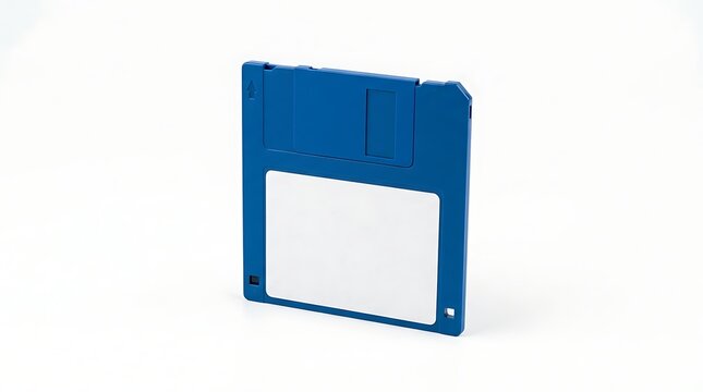 Blue floppy disk isolated on white background