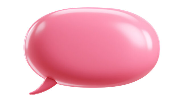 A pink 3d chat bubble with thick rounded edges
