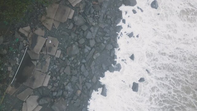 Hurricane Storm Surge Leaves Coastal Highway Severely Damaged