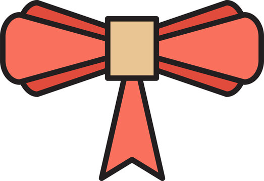 Cute Pink Ribbon Bowtie Icon
