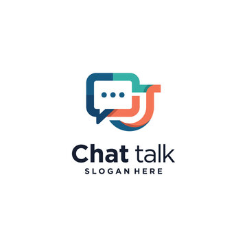 This logo creatively combines chat bubbles and modern colors, representing communication and connection, perfect for messaging apps or social interaction platforms.