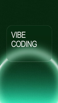 Vibe coding display that shows the name and concept in a digital format with a dark background