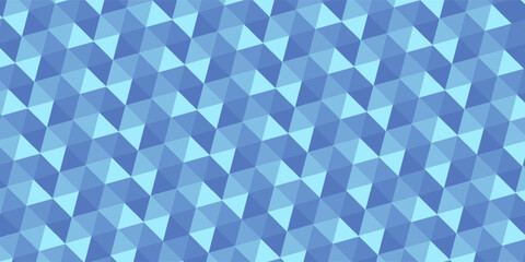 Fototapeta premium Blue geometric low-poly triangle seamless pattern background. Dynamic angled mosaic grid with light cyan, sky blue, and navy shades for modern corporate, tech, and digital design assets.