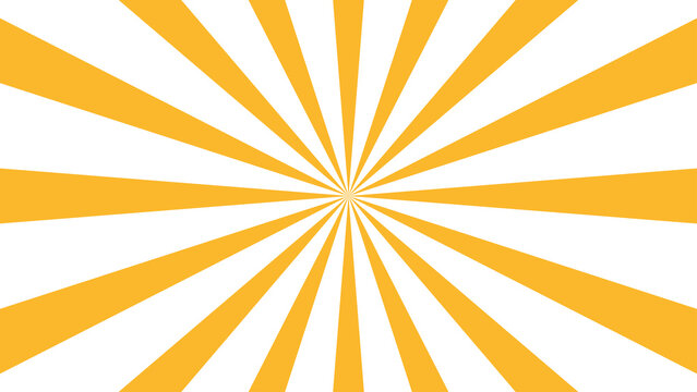 Yellow Orange Sunburst Retro Radial Rays Pattern Background