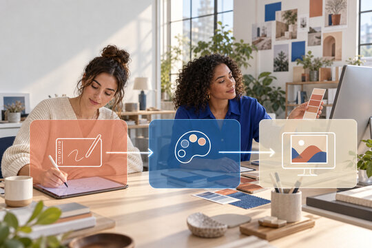 Designers collaborate on remote online course