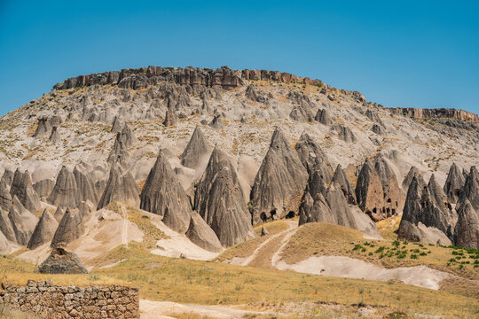 Volcanic tuff formations at Selime in Cappadocia, Aksaray, Turkey