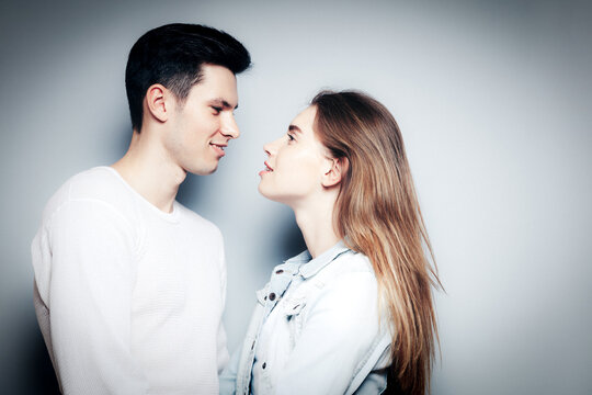 Love. Young couple hugs, have fun and vibing together , polaroid film style. Togetherness, family, relationship