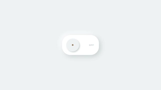 White rounded toggle switch graphic digital user interface green dot active status.