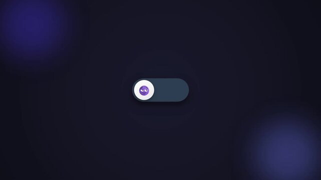 Minimalist Toggle Slider Switch Transition From Happy Sun to Sleepy Moon on Dark Background