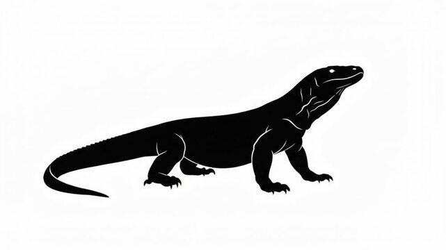 silhouette of a komodo
