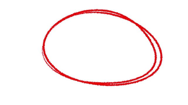 Hand drawn red circle marker highlights 4k video animation on transparent background. Scribble highlights overlay alpha channel. Brush stock red circle marker pen style for making text