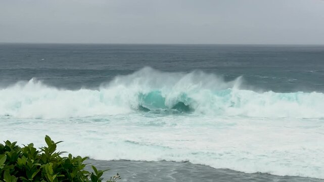 Large Storm Swells Break Ashore On Coastline