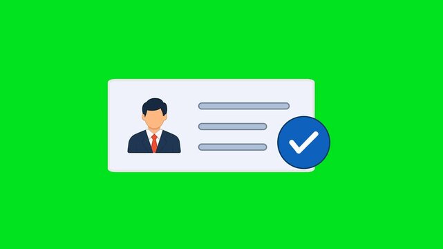 KYC Identity Verification Banking Security Icon Animation with Transparent Background. Full HD. 4K