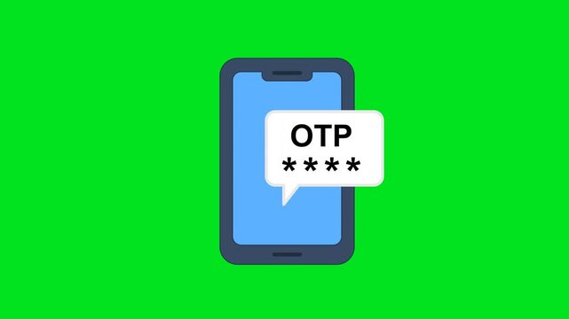 OTP One Time Password Banking Verification Security Icon Animation with Transparent Background. Full HD. 4K
