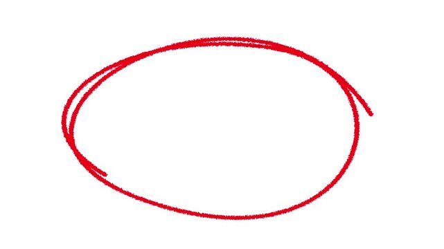 Hand drawn red circle marker highlights 4k video animation on transparent background. Scribble highlights overlay alpha channel. Brush stock red circle marker pen style for making text