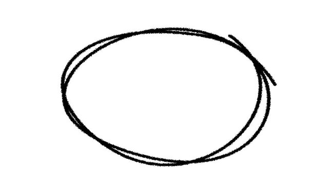 Hand drawn red circle marker highlights 4k video animation on transparent background. Scribble highlights overlay alpha channel. Brush stock red circle marker pen style for making text