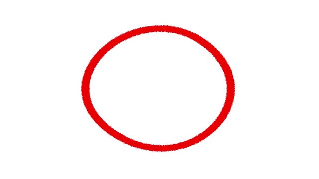 Hand drawn red circle marker highlights 4k video animation on transparent background. Scribble highlights overlay alpha channel. Brush stock red circle marker pen style for making text