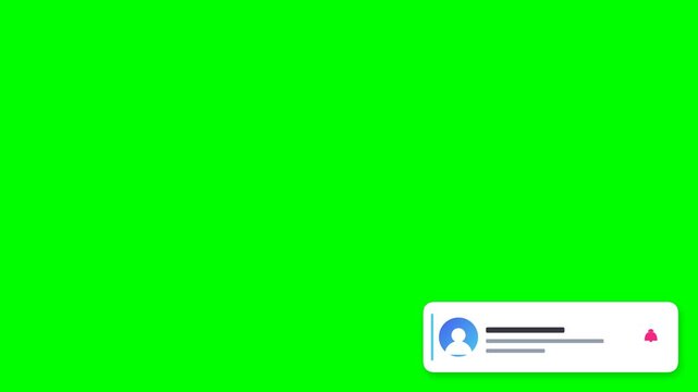 Modern Glassmorphism Follower Notification Overlay on Green Screen