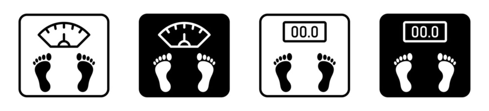 Body weight scale icons for healthcare, fitness, and wellness designs.